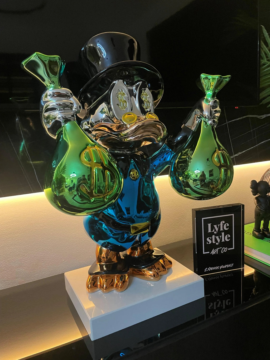 Money bags duck (blue and green)